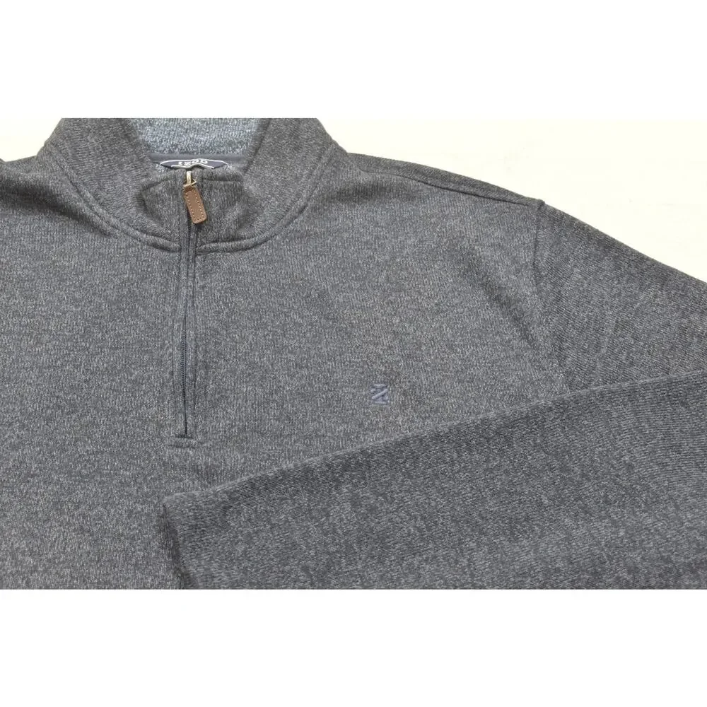IZOD Men's Size 3XLT Navy Blue Heathered Quarter Zip Fleece Pullover Sweater